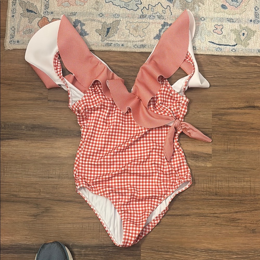 Minnow Gingham Ruffle Swimsuit